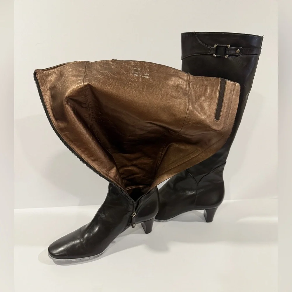 Cole Haan dark brown espresso Leather Knee-High Boots Women’s 7 B Made in Brazil